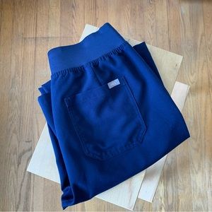 Figs High Waisted Livingston in navy - scrub pants